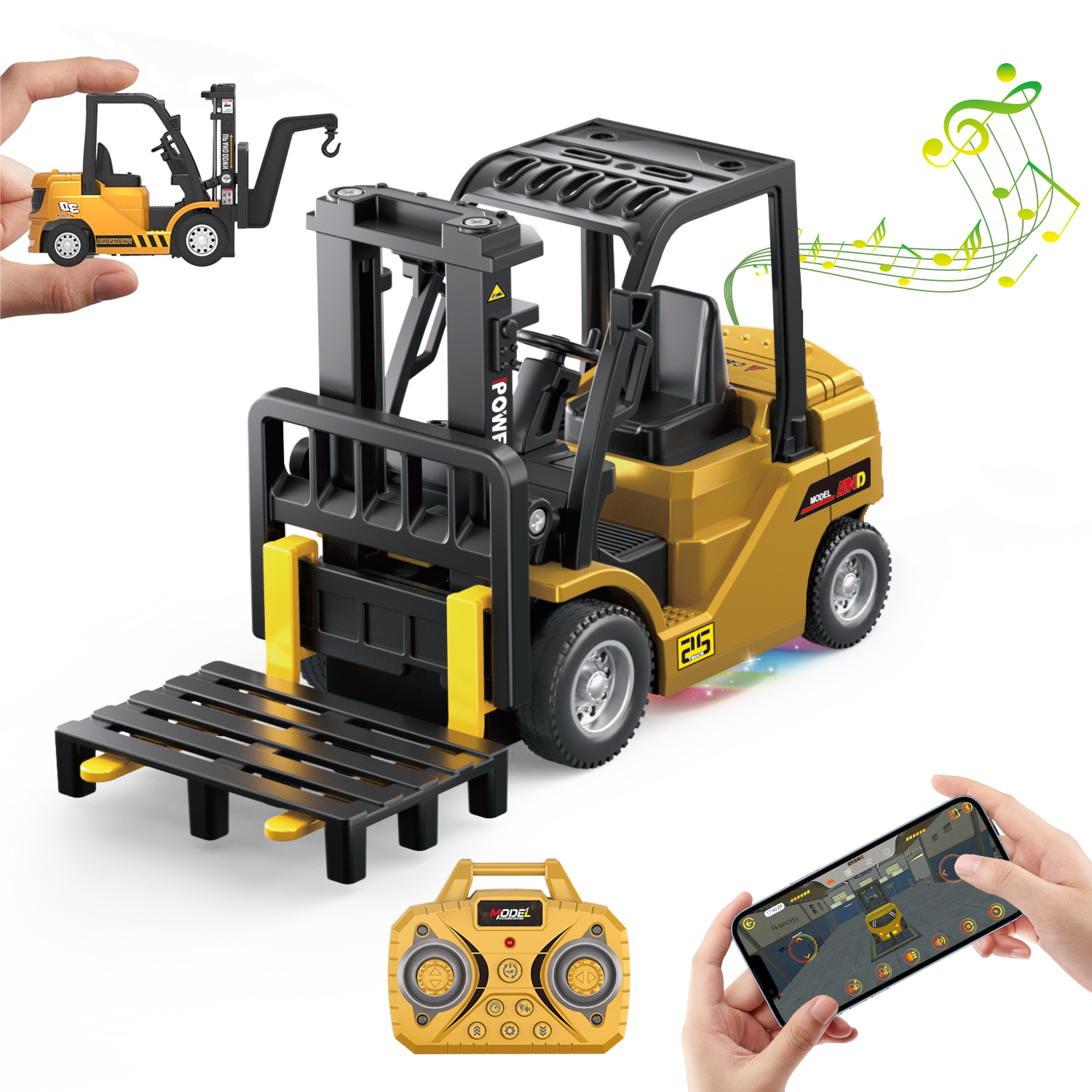 Hobby Rc Van - 1/64 RC Forklift Toy,Mini Forklift Remote