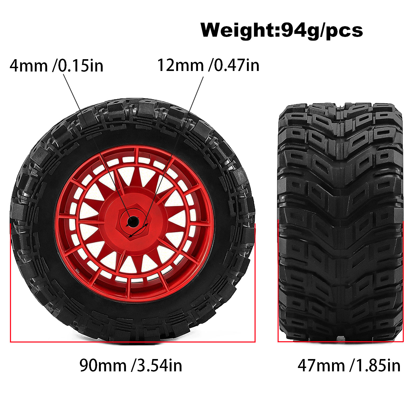 4pcs RC Truck Wheel Rim Tires  - Rc Hobby Grade Truck 리뷰 및 가격