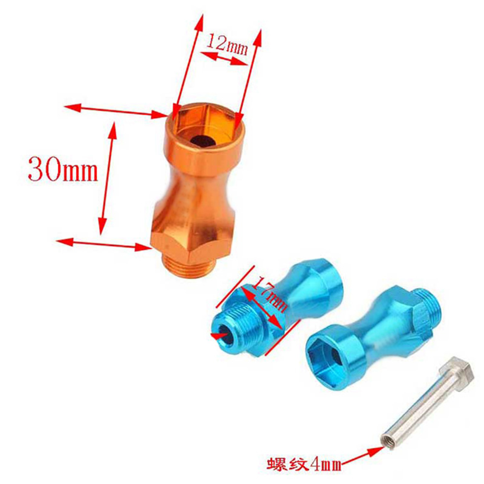 4pcs Wheel Hex 12mm Turn 17mm  - Wheel Hex Adapter 리뷰 및 가격