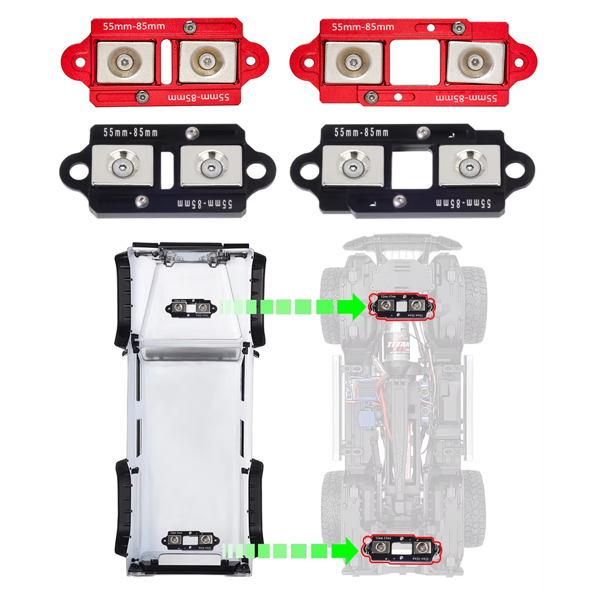 4PCS 55-85mm Adjustable Magnet - Rc Crawler 4X4 리뷰 및 가격