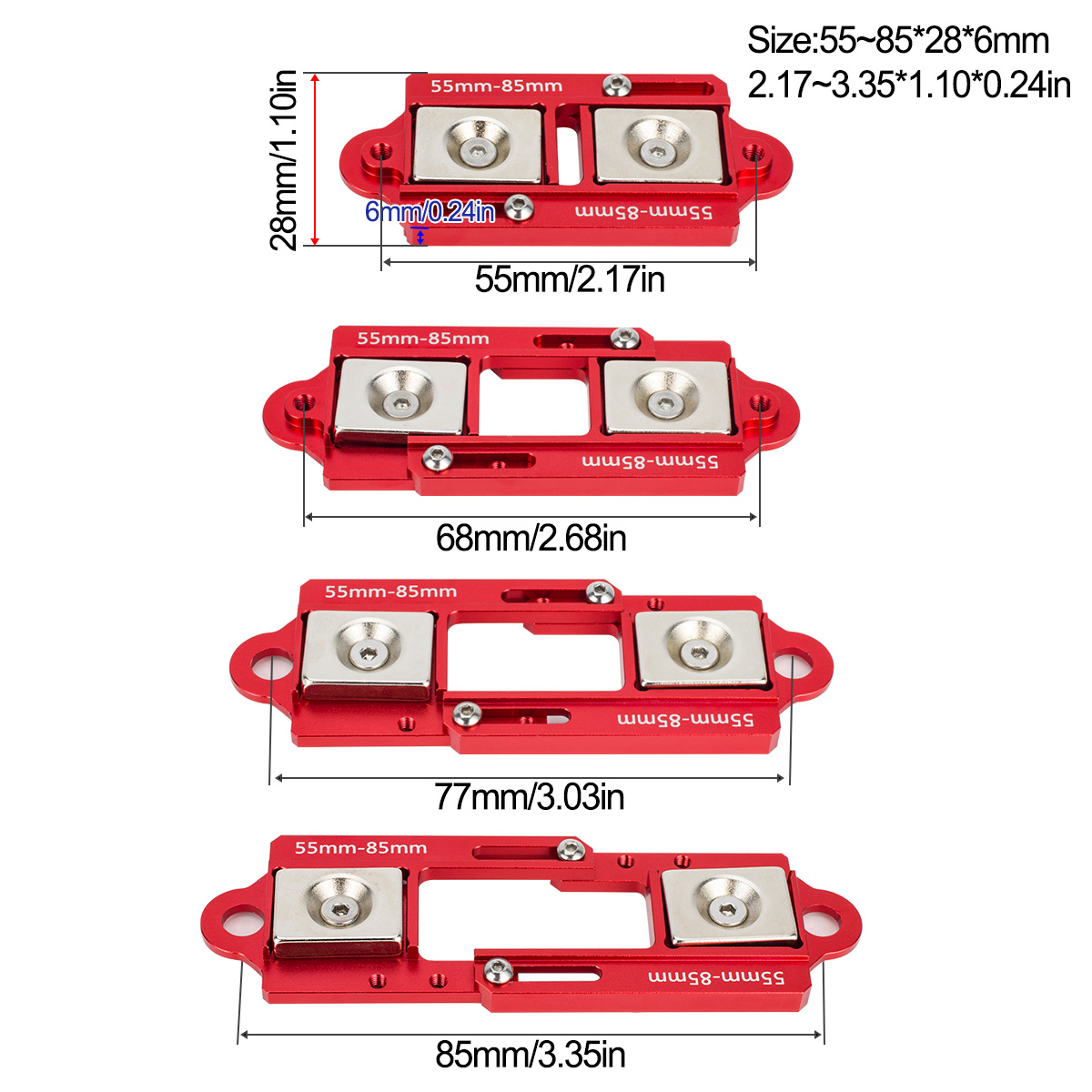 4PCS 55-85mm Adjustable Magnet - Rc Crawler 4X4 리뷰 및 가격